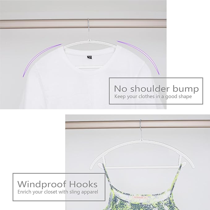 MIZGI Premium Clear Hangers Heavyduty-Acrylic No Shoulder Bump Suit Hangers - Image 6