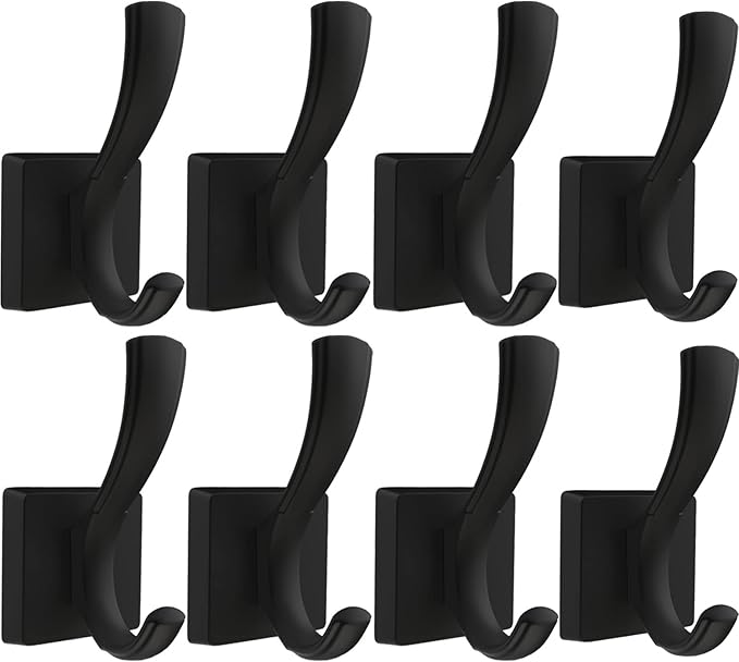 Black Wall Hooks Coat Hook, Towel Hooks Robe Hook by TOFIIGREM