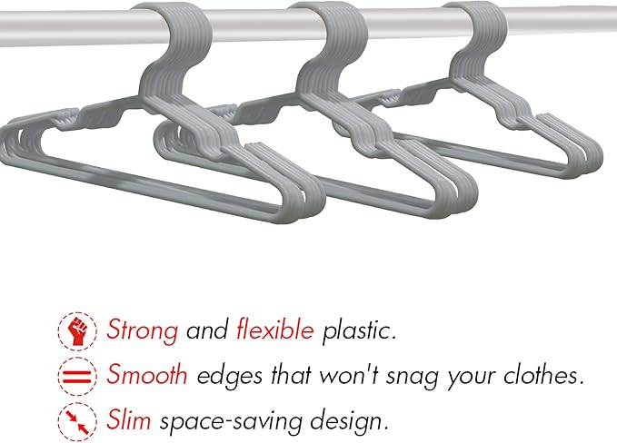60 Pack Gray Kids Hangers 11.6 Inch - Image 5