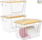 Delamu Acrylic Trash Bag Holder, 3 Pack Stackable Garbage Holder by DELAMU