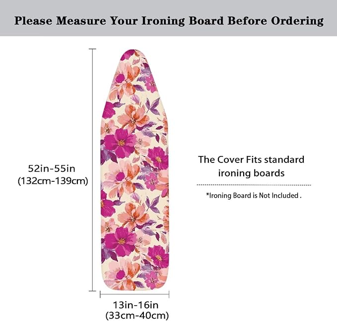 Floral Painting Ironing Board Cover Elastic Edge Heavy Duty Iron Pad Covers - Image 5