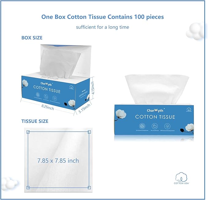 Extra Thick Disposable Face Towel, Disposable Makeup Removing Wipes, 100% USA - Image 2