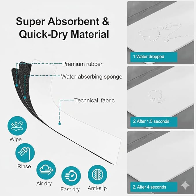 Customizable Faucet Mat for Kitchen Sink: 30"L x 5.5"W DIY Irregular Bathroom - Image 5