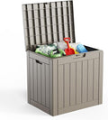 EasyUp 33Gal Outdoor Deck Box, Lager Patio Storage Box Indoor and Outdoor Use,Resin Storage Bin for Patio Furniture Cushions Garden Tools, Package Delivery (Gray) by EASYUP