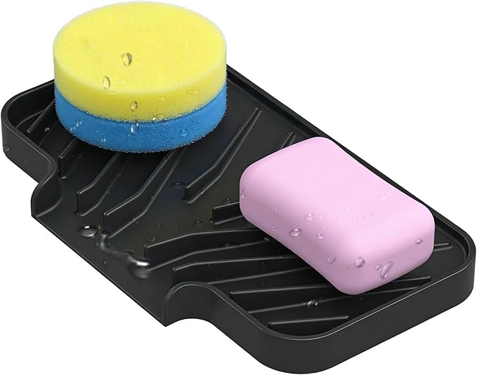 Sponge Holder for Kitchen Sink, Dish Sponge Holder & Soap Tray by JIUBAR