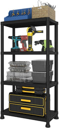 Plastic Storage Shelves, 11.8" D x 23.62" W x 52.56" H Plastic Shelves for Storage, 4-tier Shelving Unit, Storage Rack, 264 lbs, Bathroom, Laundry, Garage & Home by Unknown