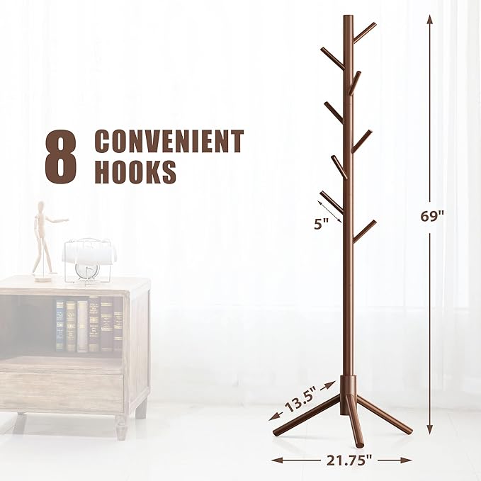 Haddockway Wooden Coat Rack Stand - Image 2