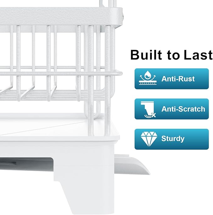 GSlife Large Dish Drying Rack 2 Tier, Expandable Kitchen Dish Drainer - Image 7