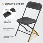VINGLI 20 Pack Black Plastic Folding Chair, Indoor Outdoor Portable Stackable Commercial Seat with Steel Frame 350lb. Capacity for Events Office Wedding Party Picnic Kitchen Dining - Image 4
