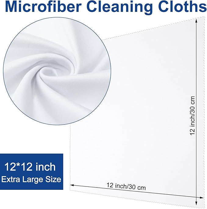 Frienda 12 Pack Large Microfiber Glass Cleaning Cloths 12 x 12 Inch Oversized - Image 2
