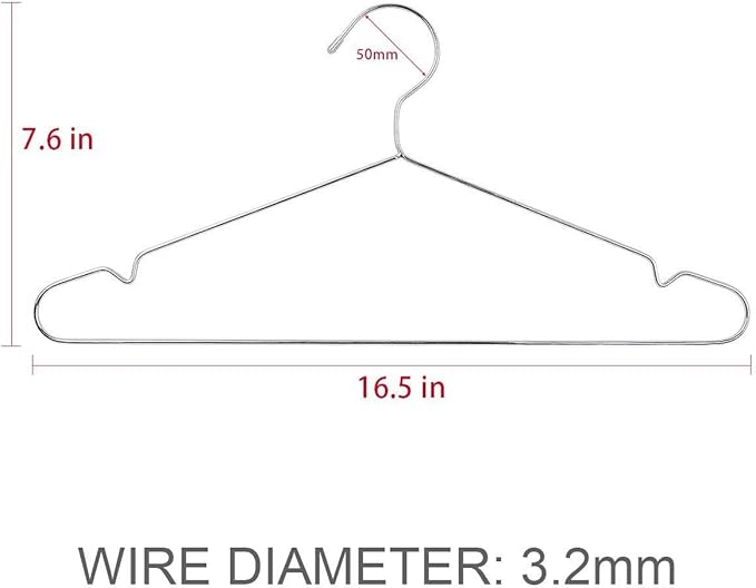 TIMMY Wire Hangers 40 Pack Stainless Steel Strong Metal Coat Hanger Clothes - Image 2