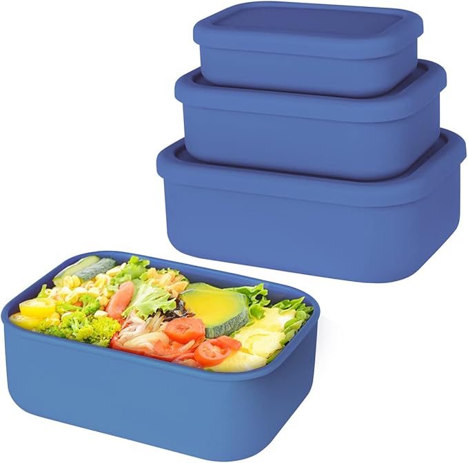 Silicone Food Storage Containers, Hard-Shell Silicone, Dishwasher and Freezer by Keweis