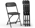 4 PACK White Foldable Plastic Chair | Folding & Stackable | 350 lbs Capacity Steel Frame Seats for Indoor Outdoor | Commercial Use Events Wedding Party Events Bulk Picnic Kitchen Dining by OurModernSpace