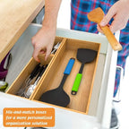 Bamboo Drawer Organizer Utensil Holder - Image 3