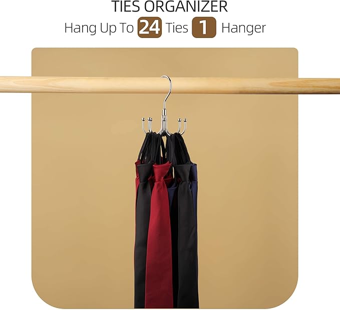ZEDODIER Belt Hanger, 2 Pack Rotatable Belt Rack Closet Accessories Organizer - Image 4