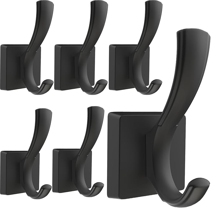 Black Towel Hooks Coat Hooks for Wall, Hand Towel Holder Robe Hook for Bathroom by TOFIIGREM