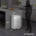 EKO Madison Matte Stainless 50 Liter/13.2 Gallon Step Trash Can w/Inner Liner - Image 6