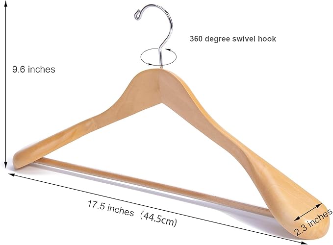 Nature Smile Luxury Natural Wooden Suit Hangers - Image 2