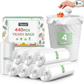 4 Gallon 440 Counts Strong Trash Bags Garbage Bags by Teivio, Bathroom Trash by Teivio