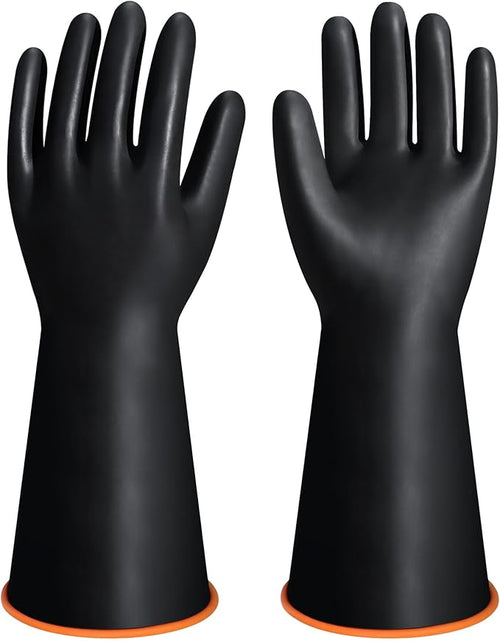 14" XL Size Latex Chemical Resistant Gloves, Reusable Heavy Duty Long Rubber by Nobgum