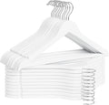 StorageWorks White Wooden Hangers 20 Pack, Heavy Duty Wood Hangers by StorageWorks