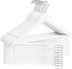 StorageWorks White Wooden Hangers 20 Pack, Heavy Duty Wood Hangers by StorageWorks