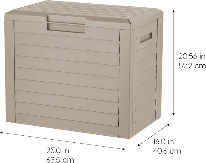 IRIS USA 35-Gallon Outdoor Deck Delivery Storage Box, Lockable & UV-Protected, Weather-Resistant Patio Storage for Cushions, Garden Tools & Packages, Waterproof Resin, Durable & Stylish Design - Beige - Image 3