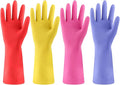 Rubber gloves for dishwashing 4 Pairs, Kitchen gloves for dish cleaning gloves by FCTTD