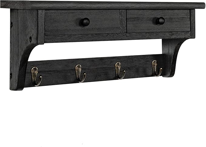 Emfogo Wood Coat Hooks Wall Mounted, Rustic Style - Image 8