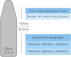Extra Large Replacement Ironing Board Cover, 61.8x22.8 Inches, Drawstring Design - Image 5