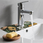 Kitchen Sink Splash Guard，Vintage Large Floral Faucet Mat Sink Gadgets-Super - Image 2