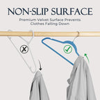 HOUSE DAY Tranquil Blue Velvet Hangers 60 Pack, Non Slip Clothes Felt Hanger - Image 2