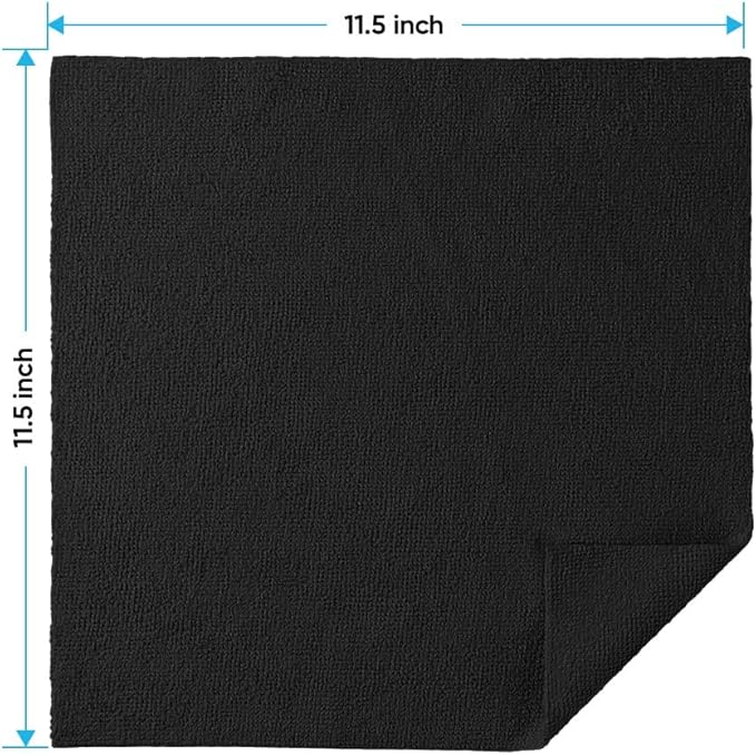HOMEXCEL Black Microfiber Cleaning Cloths, 10 Pack Microfiber Towels - Image 2