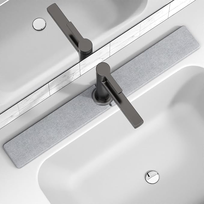 30" x 4" Stone Faucet Mat for Kitchen Sink, Quick Drying Diatomite Sink Tray by Unknown