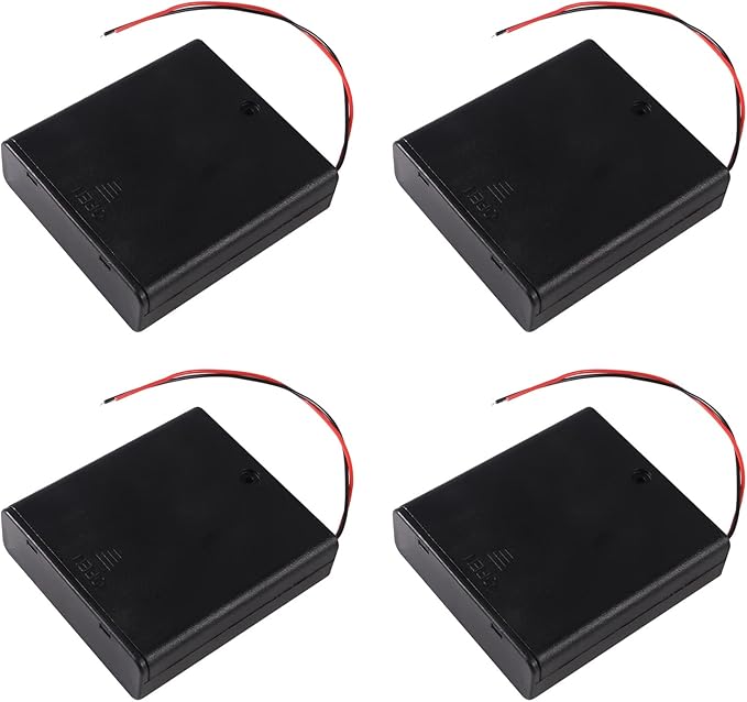 4Pcs 4 Slots 1.5V AA Battery Case Holder 4 x 1.5V AA Battery Spring Clip - Image 7