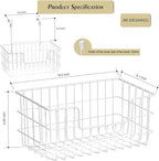 Wire Storage Basket 2 Packs, Wall Mounted Kitchen Bathroom, Hanging Cabinet - Image 3