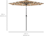 Best Choice Products 10ft Solar Polyester LED Lighted Patio Umbrella w/Tilt Adjustment and UV-Resistant Fabric - Image 7