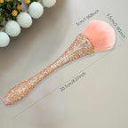 WOKOTO 1pcs Gold Rhinestone Nail Dust Brushes - Image 2