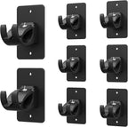 8 Pieces Self Adhesive Curtain Rod Bracket, Universal Plastic Curtain Rod by Wabboreq