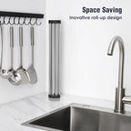 Tomorotec 21" x 15.5" Roll Up Dish Drying Rack Over Sink Drying Rack Sink Cover - Image 3