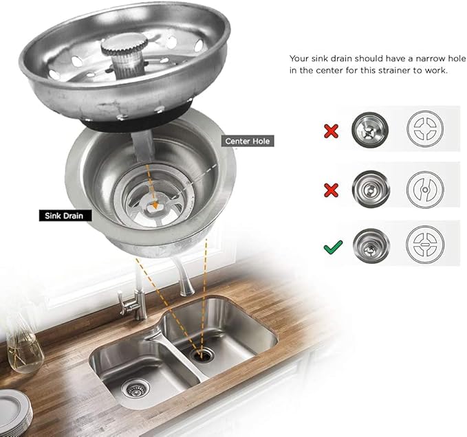 Highcraft FAUC97333-2 Kitchen Sink Basket Strainer Replacement - Image 5
