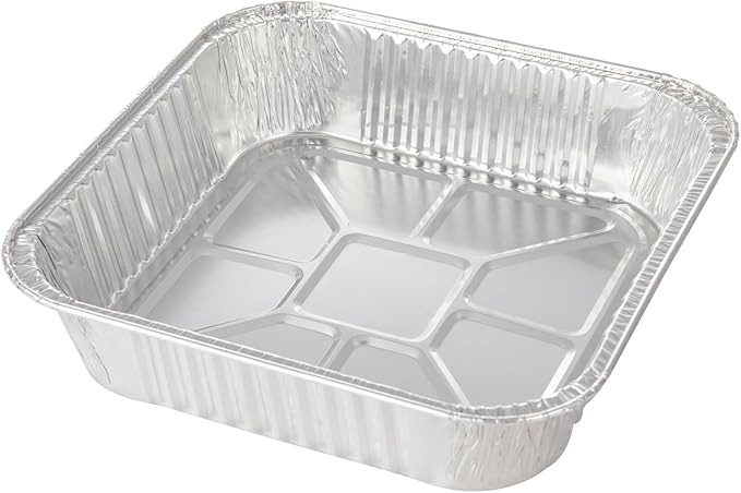50pack- 8 x 8 Aluminum foil Pans Disposable, Heavy Duty Square baking Cake Pans - Image 3