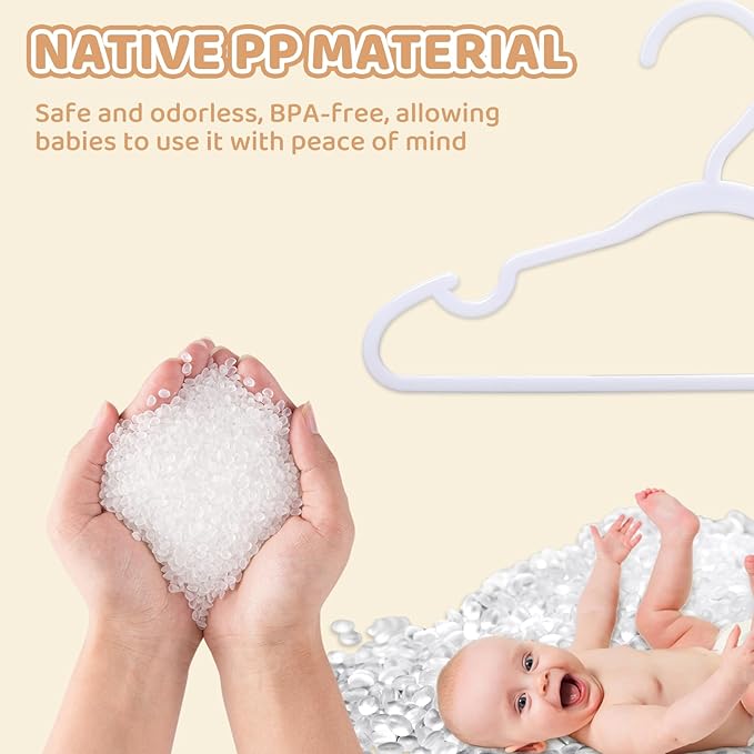 100 Pack White Baby Hangers 11.42 Inch - Image 4