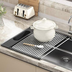 Roll Up Dish Drying Rack Over Sink, Heat-Resistant Multipurpose Rolling Sink - Image 2