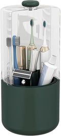 Toothbrush Holder with Cover 360 Rotating 4 Compartments Bathroom Toothpaste by YOOLENS