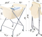ELYKEN Laundry Cart with Wheels, 33”H Easy Rolling Laundry Hamper with - Image 3