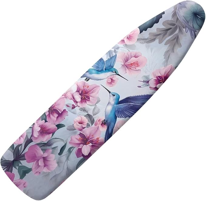 Hummingbird Floral Ironing Board Cover Elastic Edge, Heavy Duty Iron Pad Covers by Hinthetall