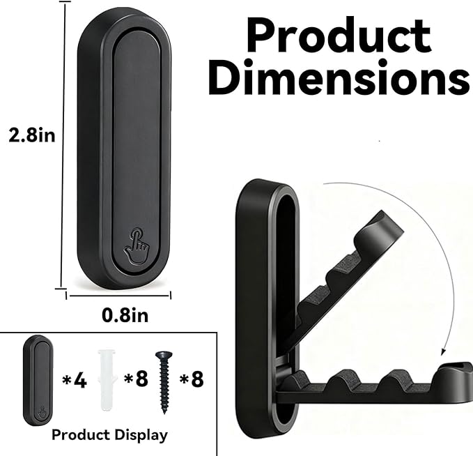 4PCS Folding Coat Hooks, 4 Folding Coat Hooks, Flip Down Heavy Duty Hooks Robe - Image 2