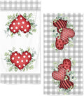 Valentine Bathroom Hand Towels, 2 Packs Decorative Pink Love Heart Kitchen by qiuhuang
