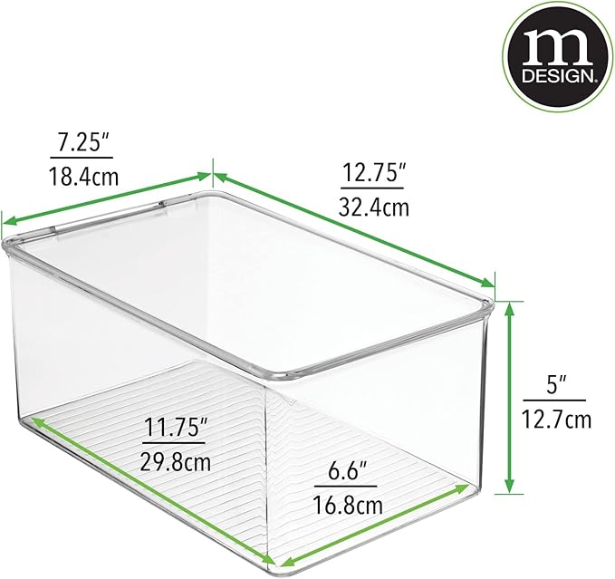 mDesign Plastic Stackable Home Office Storage Organizer Box - Image 7